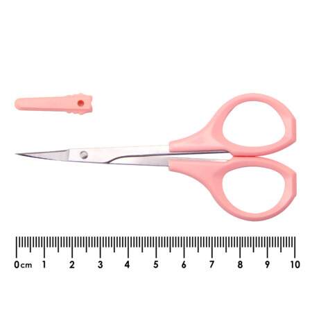 Tesoura para Bordar Rosa Curva com Protetor 10cm FL