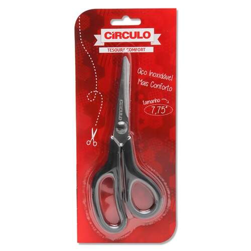 Tesoura Comfort Circulo 7,75 Polegadas Preta 19,8cm