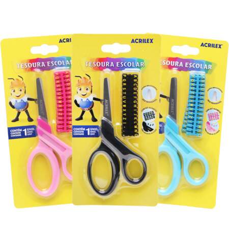 Tesoura Escolar Letras Acrilex