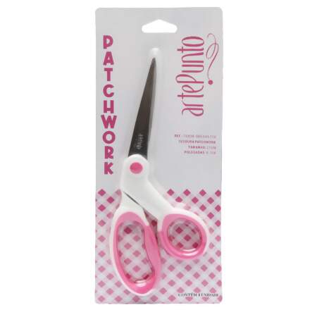 Tesoura Para Patchwork Arte Punto Branca-Rosa 21cm
