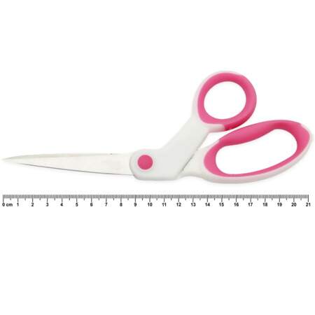 Tesoura Para Patchwork Arte Punto Branca-Rosa 21cm