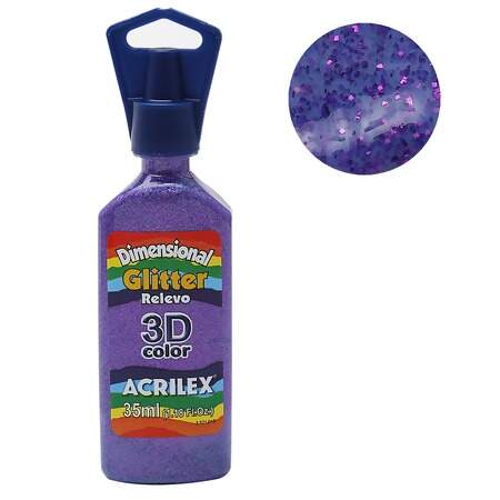 Tinta Acrilex Dimensional Glitter 3D Ref.12212 35ml