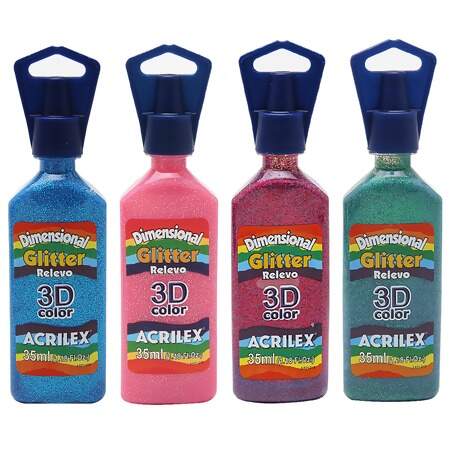 Tinta Acrilex Dimensional Glitter 3D Ref.12212 35ml