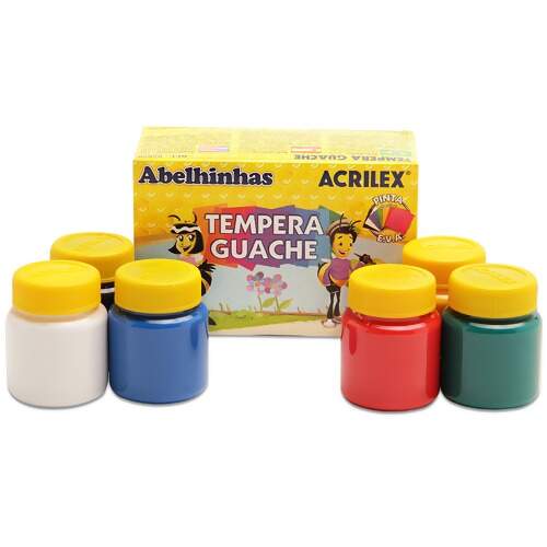 Tinta Guache Acrilex 15ml c/06 und - Armarinho São José 