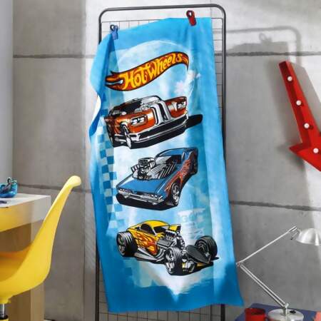 Toalha de Banho Infantil Velour Dohler Hot Wheels 07 70cmx1,30mts