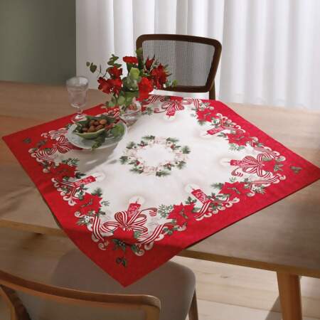 Toalha de Mesa Athenas Quadrada Dohler Natal 120 78x78cm