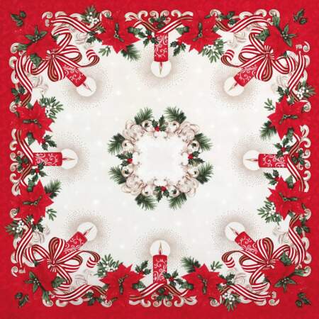 Toalha de Mesa Athenas Quadrada Dohler Natal 120 78x78cm