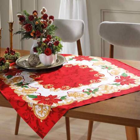 Toalha de Mesa Athenas Quadrada Dohler Natal 110 78x78cm