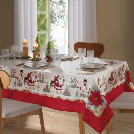 Toalha de Mesa Athenas Retangular Dohler Natal 119 1,40x2,10mts