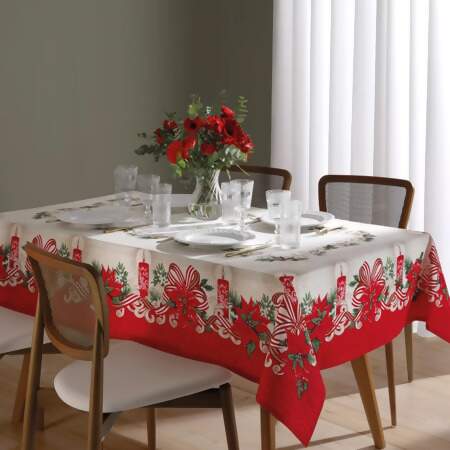 Toalha de Mesa Athenas Retangular Dohler Natal 120 1,60x2,50mts
