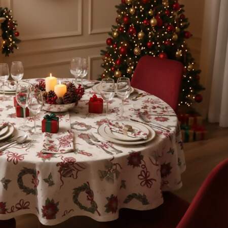 Toalha de Mesa Celebra Redonda Dohler Natal 121 1,60mts