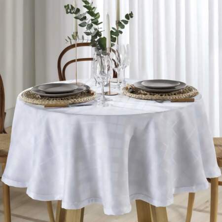 Toalha de Mesa Jacquard Requinte II Redonda Dohler TJ-4872 1,60mts