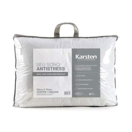 Travesseiro Fibras de Carbono Antistress Karsten Branco