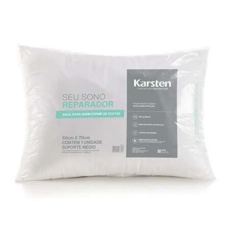 Travesseiro Suporte Médio Seu Sono Reparador Karsten Branco