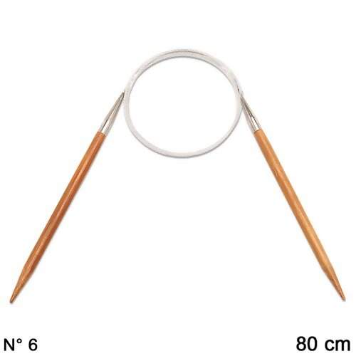 Agulha Circular de Tricô Bambu Circulo 80cm