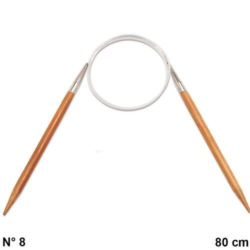 Agulha Circular de Tricô Bambu Circulo 80cm