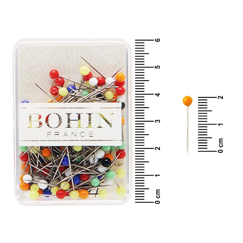 Bohin, Spilli Vetro di Murano, Colore Corallo - 80pz