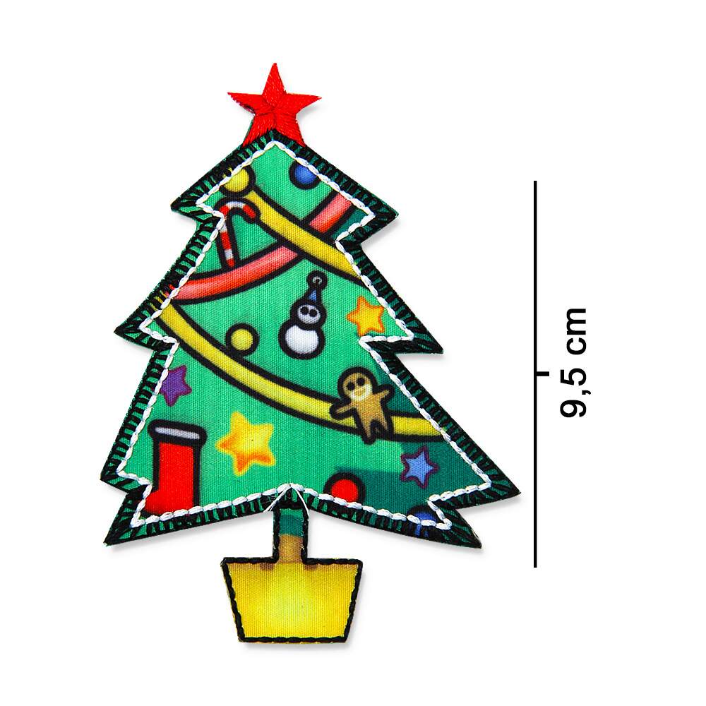 Aplicação Termocolante Árvore Natal Decorada Patch JBT-3398 3und