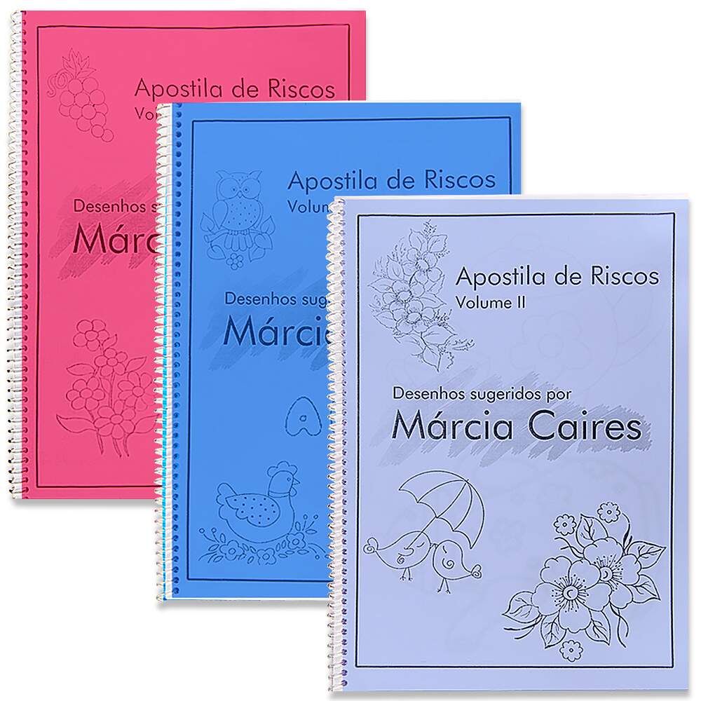 Apostila de Riscos e Desenhos Para Pintura em Tecido por Márcia Caires Vol  2 - Bazar Horizonte