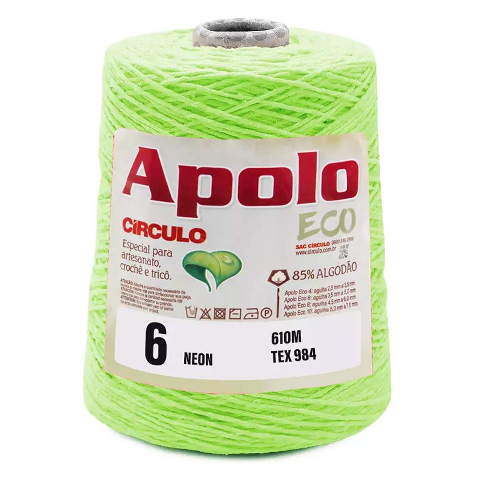 Barbante Apolo Neon Eco Circulo N.06 600g