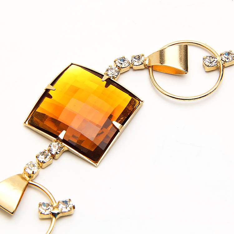 Alça com Strass e Pedra Âmbar