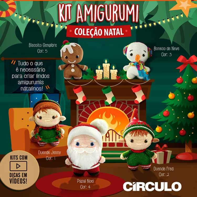 Kit Amigurumi Coleção Natal Circulo FL