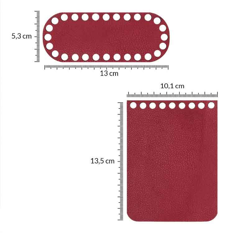 Base e Aba de Couro Duplo para Bolsa Mini Bag P