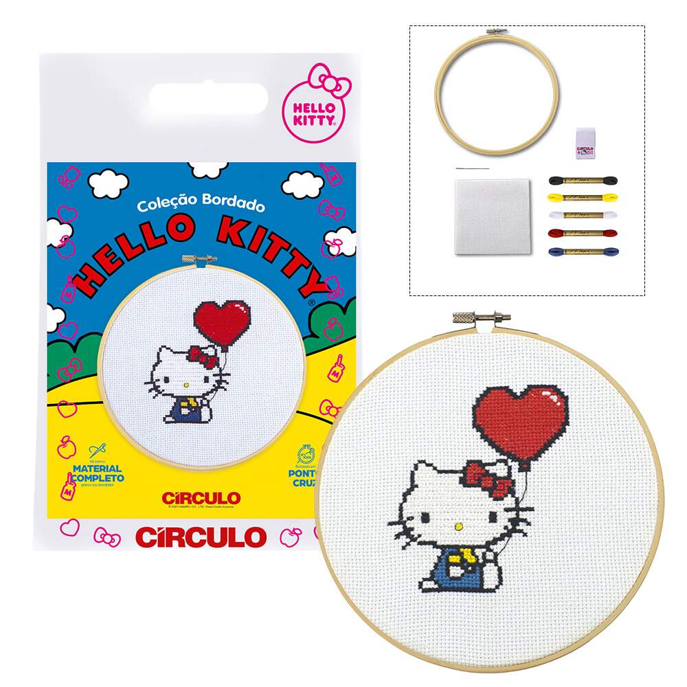 Kit de Bordado Hello Kitty Circulo