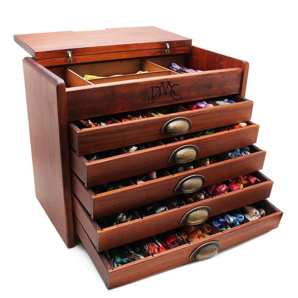 Móvel de Madeira Vintage DMC 7600B com 500 Cores