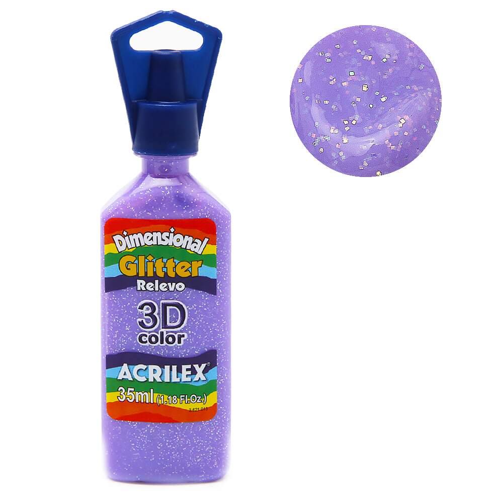 Tinta Acrilex Dimensional Glitter 3D Ref.12212 35ml