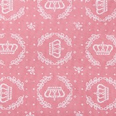 Tecido Patchwork Círculo Ref 325244 Cor 1544 Coroas Rosas 0,50cmx1,46 mts