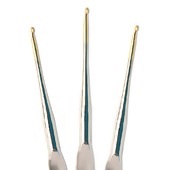 Agulha de Crochê Niquelada Ponta Dourada Telanipo FL