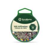 Alfinete Cabeça de Vidro EuroRoma 33mm com 100 Und