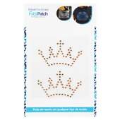 Aplicação de Strass Termodinâmico F. Patch DS25882 Coroa Dourada 8x5cm FL