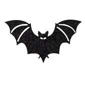 Aplique de EVA com Glitter Morcego Halloween 45040 com 10 Und