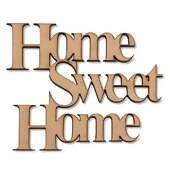 Aplique de MDF Stencil Jóia APL 582 B Home Sweet Home 7,5x6,0cm