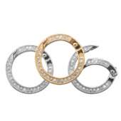 Argola Articulada Strass Dourada e Prata 35mm com 06 Und