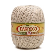 Barbante Barroco Natural Brilho Ouro nº6 700g