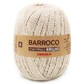 Barbante Barroco Natural Brilho Ouro N.6 400g