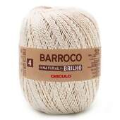 Barbante Barroco Natural Brilho Prata N.4 400g