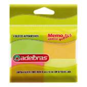 Bloco Adesivo Adelbras Cores Neon 38x51mm 4 Und de 50Fls