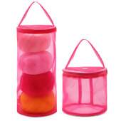 Bolsa de Nylon Cilíndrica Pink para Armazenamento de Fios