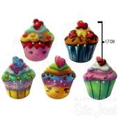 Botão Patchwork We Care About Cupcake Estampado Cores Diversas Ref.1499