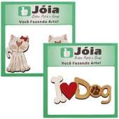 Botão MDF Patchwork Modelos de Animais - Jóia