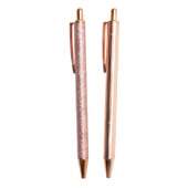 Caneta Esferográfica Metálica Glitter Rosê Gold BRW 1,0mm CA0722 02 Und