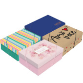 Caixa de Presente Ret. com Tampa Cromus Autosserviço Sortidos M 35x25x11 