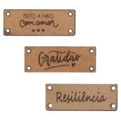 Etiqueta em Couro Retangular 4cm x 1,5cm