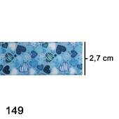 Fita de Cetim Digital Ateliê M Ref.149 27mm Coração Azul - 10mts