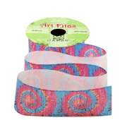 Fita de Cetim com Lurex Art Fitas Ref.LC2044 40mm Tie Dye Azul-Pink 10mts