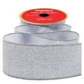 Fita de Natal Cromus 6,3cm 1026259 Glitter Prata 9,14mts
